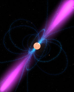 Illustration of a pulsar