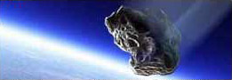 Artist drawing of an asteroid entering Earth's atmosphere