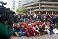Sitting in on the New York Avenue barricade
