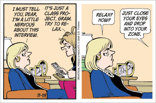 TODAY'S DOONESBURY: How low she can go.