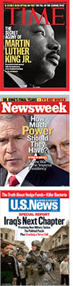 Time, Newsweek, U.S. News and World Report