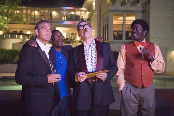 George Clooney, Don Cheadle, Elliott Gould, and Bernie Mac in Ocean's 13.