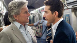 Michael Douglas as Gordon Gekko and Shia LaBeouf as Jake Moore in "Wall Street 2: Money Never Sleeps." Click image to expand.