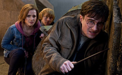 Emma Watson as Hermione Granger, Rupert Grint as Ron Weasley and Daniel Radcliffe as Harry Potter in "HARRY POTTER AND THE DEATHLY HALLOWS - PART 2." Click image to expand.