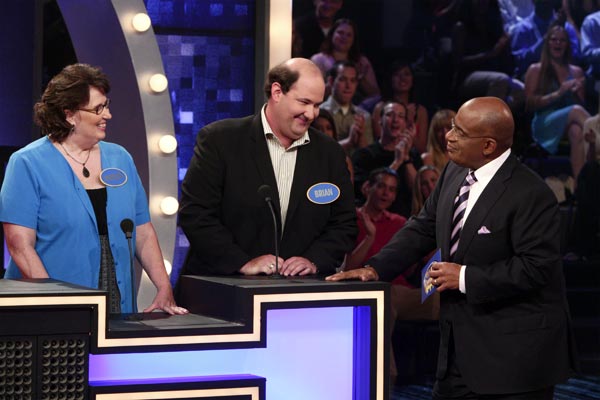 Phyllis Smith, Brian Baumgartner, and Al Roker in Celebrity Family Feud.