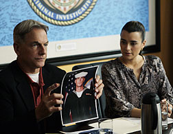 Mark Harmon and Cote de Pablo on NCIS. 
