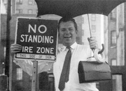 H.L. Humes in Greenwich Village, shooting the film Don Peyote. Click image to expand.