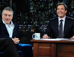 Robert DeNiro and Jimmy Fallon on Late Night With Jimmy Fallon. Click image to expand.