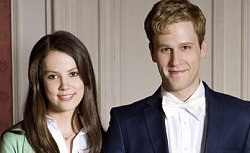 Dan Amboyer and Alice St Clair play Prince William and Kate Middleton in "William & Catherine: A Royal Romance". 