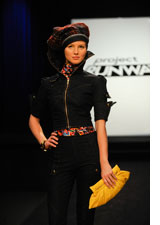 Valeria Leonova models Seth Aaron Henderson’s winning outfit, photo by Barbara Nitke/Lifetime Television.