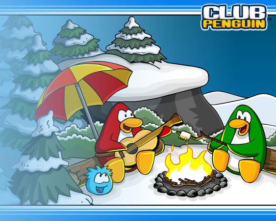 Hanging out in Club Penguin.