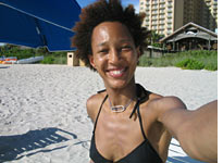 This is me on the beach, hoping that I've gotten a tan