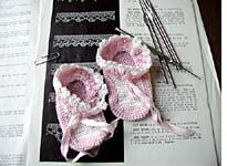 Booties my mother crocheted for me