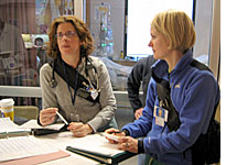 Ingrid and I make a plan for a patient