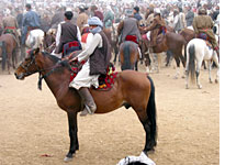 Men play Buzkashi