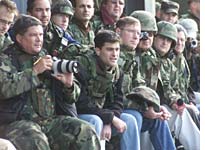 U.S. News and World Report reporter Mark Mazzetti at a Marine infantry weapons demonstration