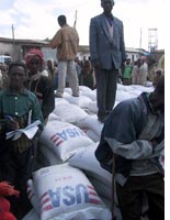 American wheat at the Dera food distribution site