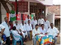 An outdoor polling station