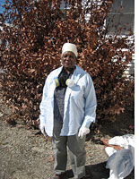 Johnnye Jackson says goodbye to her home in the Ninth Ward. Click image to expand.