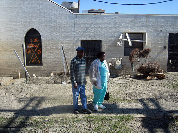 The Peavy's visit the church where Mrs. Peavy was baptized more than seventy years ago.