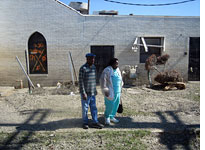 The Peavy’s visit the church where Mrs. Peavy was baptized more than seventy years. Click image to expand.