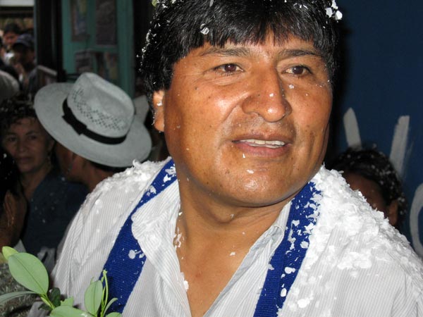 Evo Morales on Election Day.