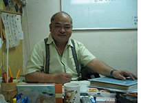 "The Bull," Tsang Kin Shing, in his office in Chai Wan last Friday
Click image to expand.