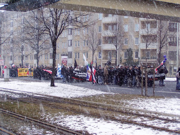Demonstrators in Dresden.