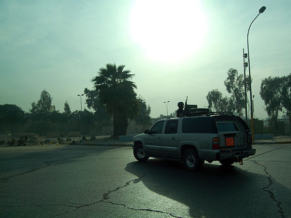 The lead convoy vehicle.