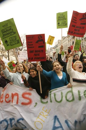 Young French protesters.