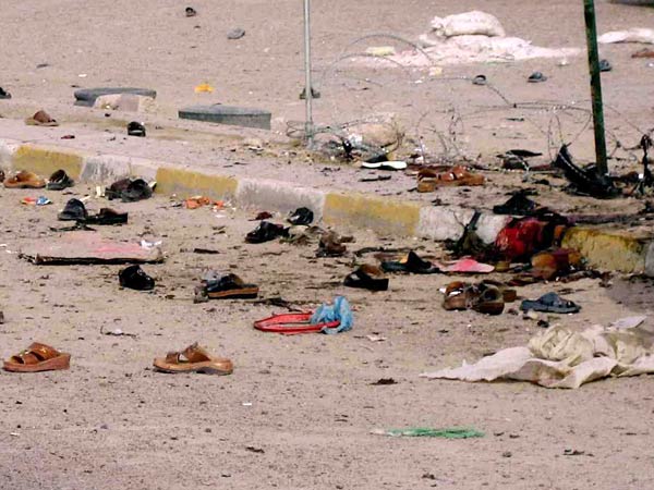 Debris from a bomb that killed 14 in Fallujah.