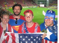 Superman, Captain America, and friends salute the USA
Click image to expand