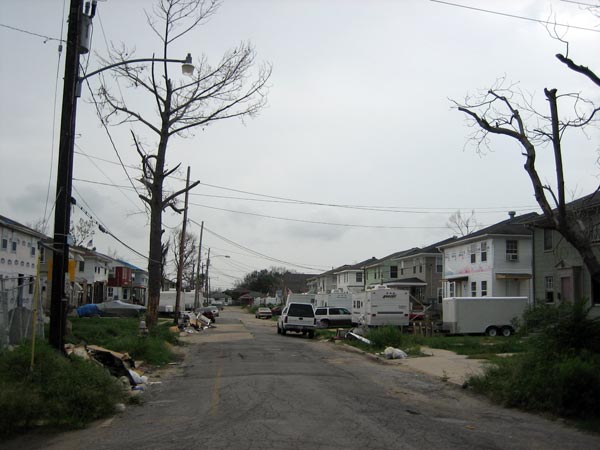 A deserted street.