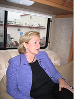 Claire McCaskill on her campaign bus.