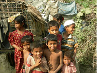 Rohingyan children from Burma in the Teknaf camp. Click image to expand.