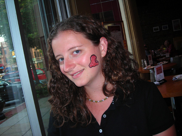 Getting into the spirit of Blob Fest with blob face painting.