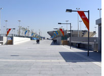 View of tennis center from western approach. Click image to expand.