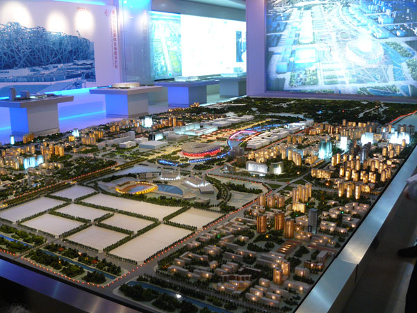 A model of the Olympic grounds.