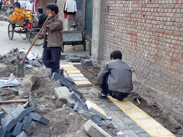 Sidewalk installation.