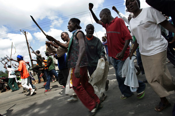 Kenyans protest the elections.