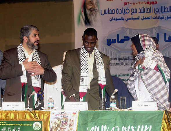 Khalid Mishaal (left) in Khartoum, Sudan.
