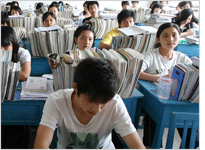 Chinese students studying