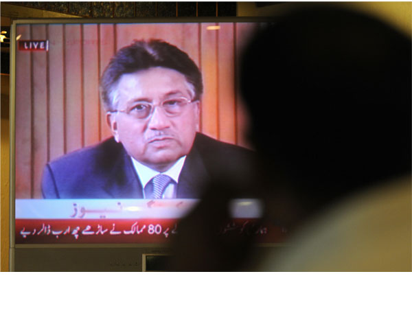 The television broadcast of Pakistani President Pervez Musharraf's resignation speech.
