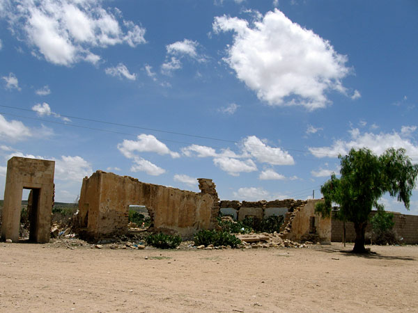 Ruins in the town of Gebiley from a bombing campaign by dictator Siad Barre during the Somali civil war, which nearly destroyed the northernmost region of Somalia in 1988.