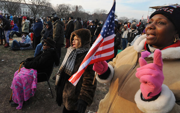 Crowds on the National Mall on Inauguration Day.