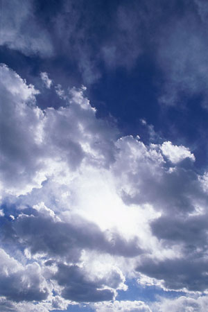 A cloudy sky.