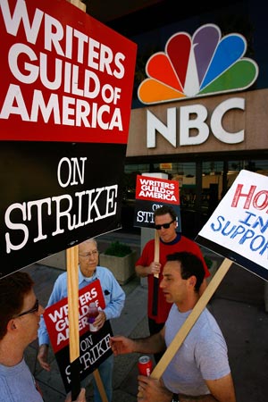 Writers Guild strikers.
