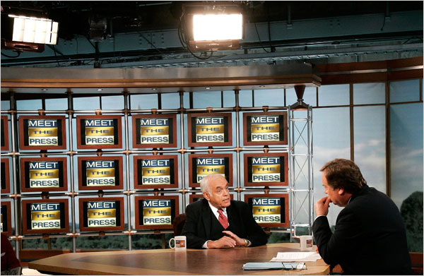Tim Russert (right) with Robert Novak on Meet the Press.