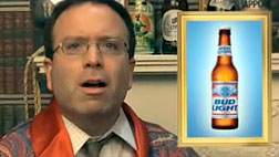 Still from "Milbank, Flashing H. Clinton Photo: "We Won't Tell You Who's Getting A Bottle Of Mad Bitch" Beer"/YouTube.