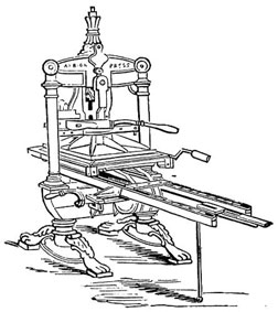 An Albion Press printing press.